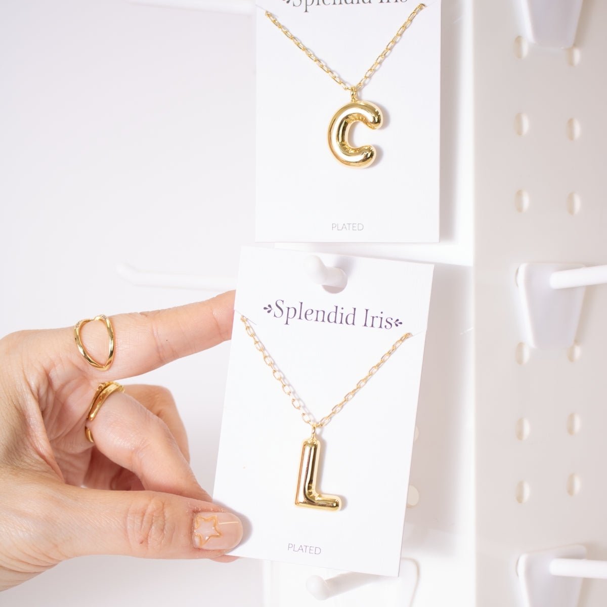 Large Balloon Initial Pendant - Splendid Iris