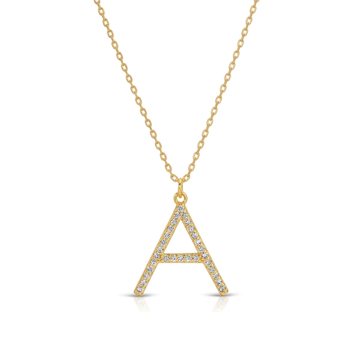 Large Pave Initial Pendants - Splendid Iris