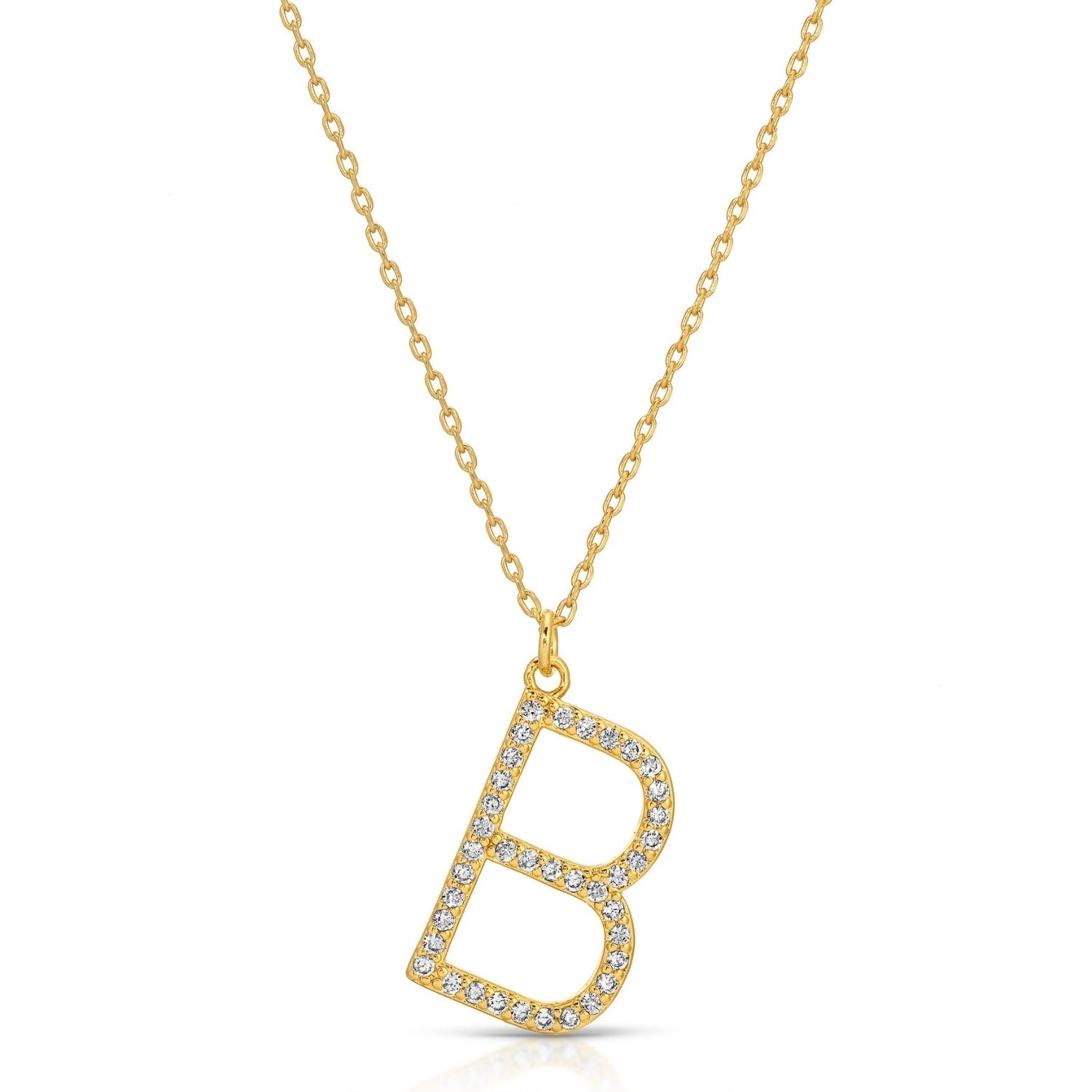Large Pave Initial Pendants - Splendid Iris