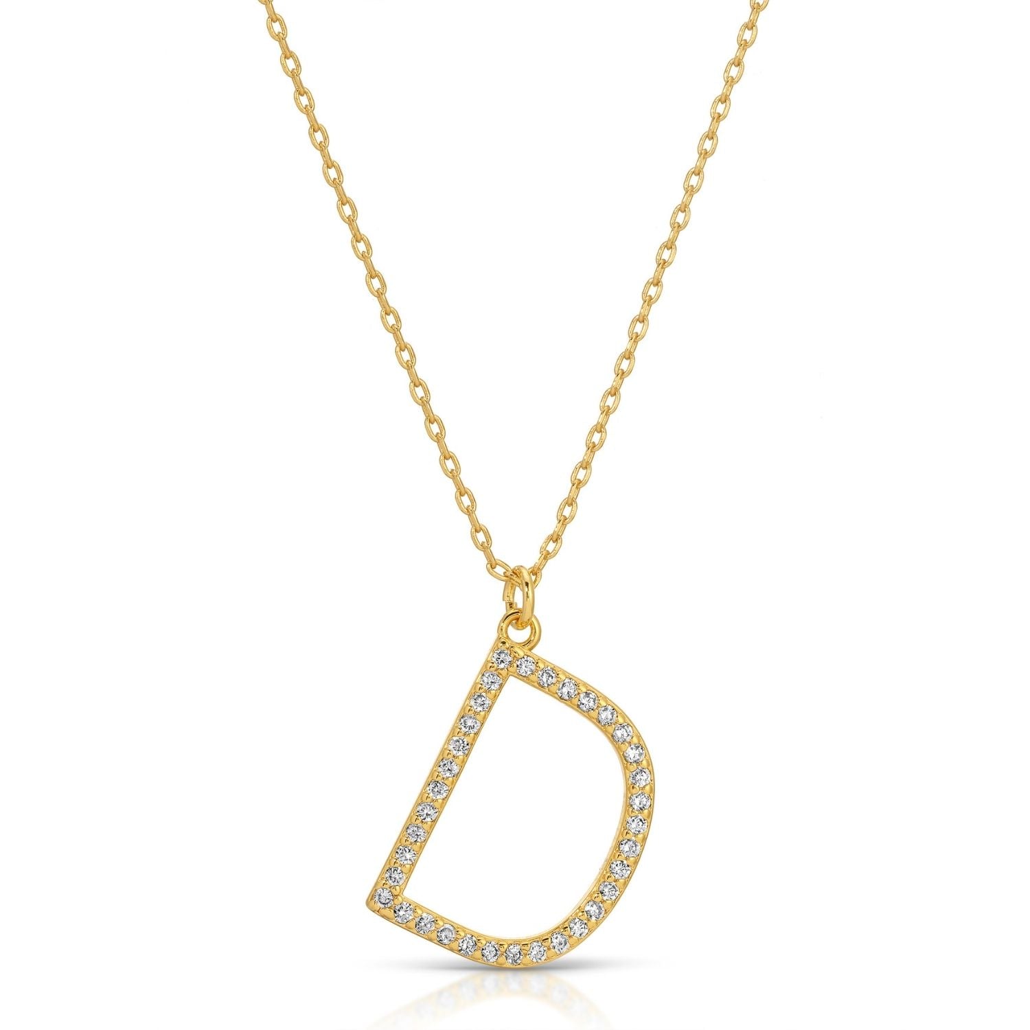 Large Pave Initial Pendants - Splendid Iris