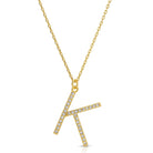 Large Pave Initial Pendants - Splendid Iris