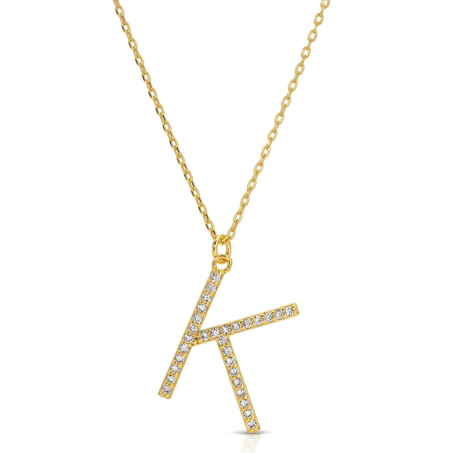 Large Pave Initial Pendants - Splendid Iris