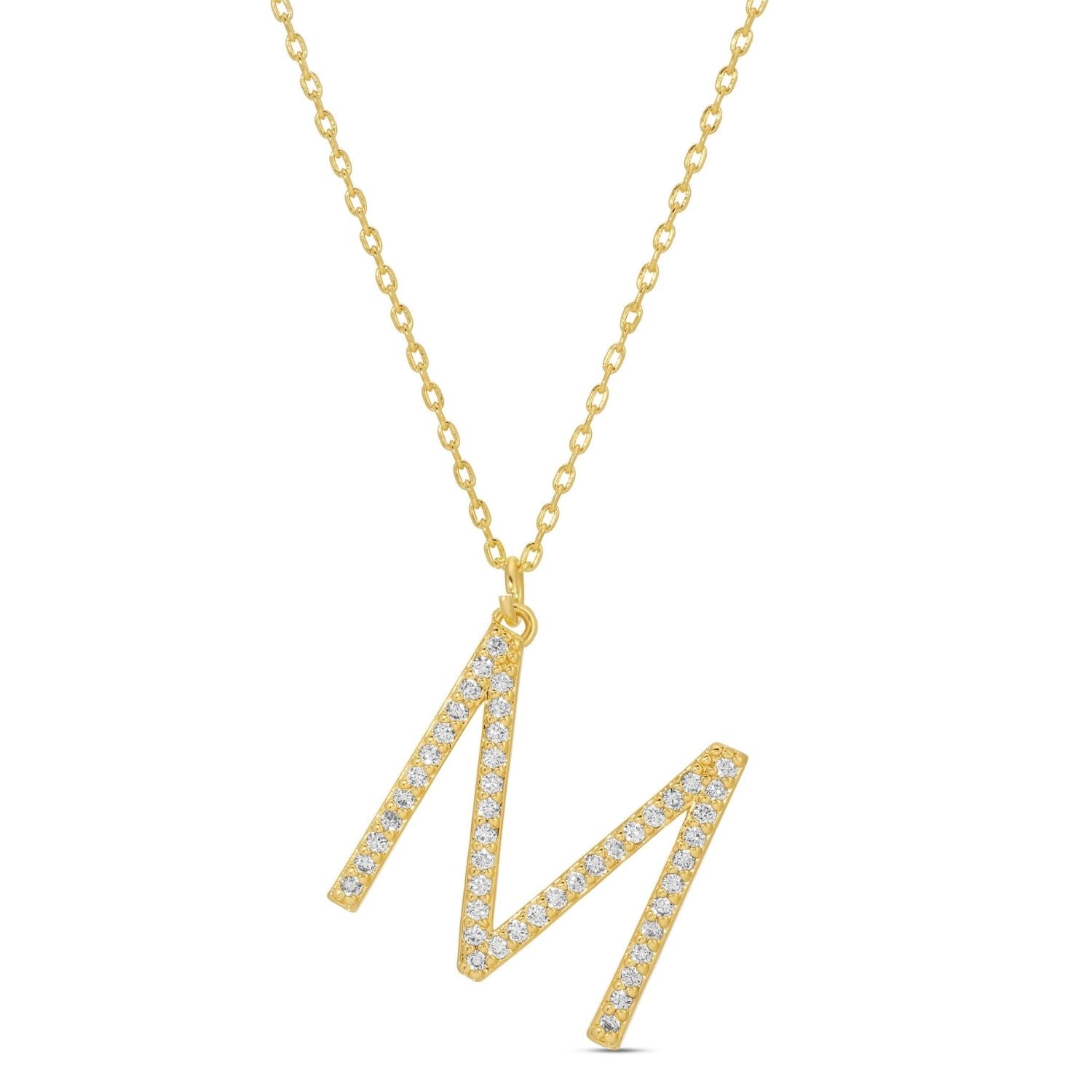 Large Pave Initial Pendants - Splendid Iris