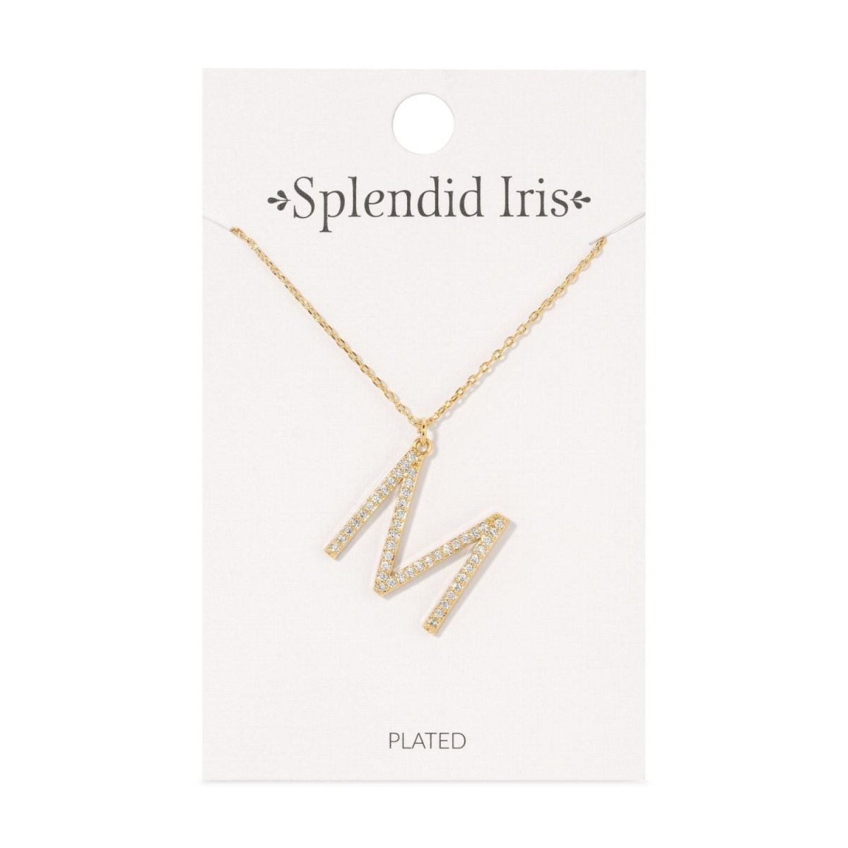 Large Pave Initial Pendant - Splendid Iris