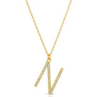 Large Pave Initial Pendants - Splendid Iris