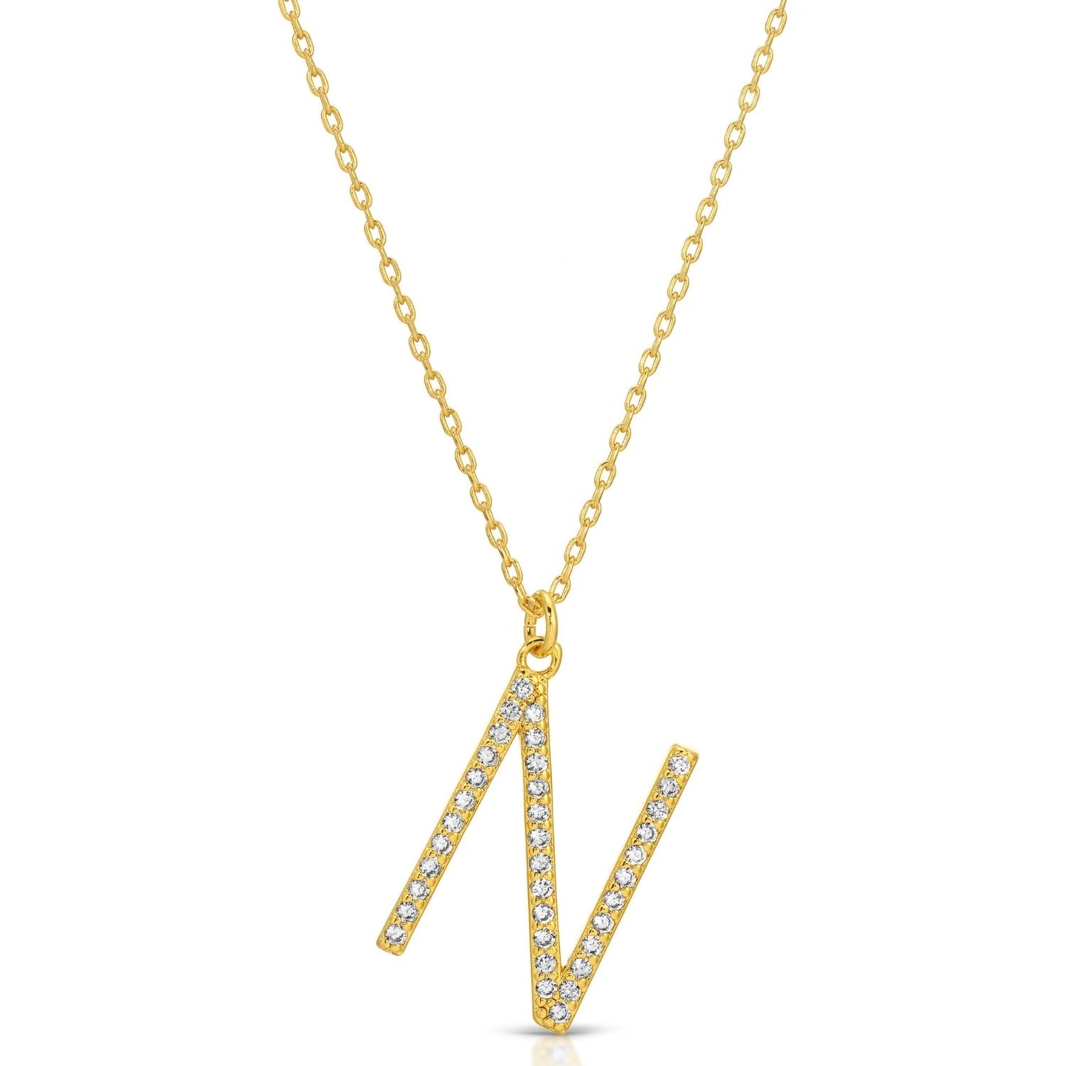 Large Pave Initial Pendants - Splendid Iris