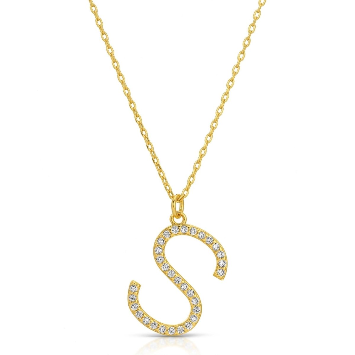 Large Pave Initial Pendant - Splendid Iris
