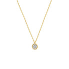 Dainty Round Framed Cubic Zirconia Pendant Necklace - Splendid Iris