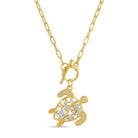 Sparkling Sea Turtle Toggle Pendant Necklace - Splendid Iris