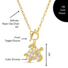 Sparkling Sea Turtle Toggle Pendant Necklace - Splendid Iris