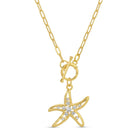 Sparkling Starfish Toggle Pendant Necklace - Splendid Iris