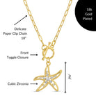 Sparkling Starfish Toggle Pendant Necklace - Splendid Iris