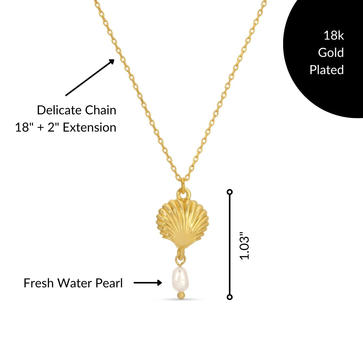 Coastal Charm Seashell & Pearl Necklace - Splendid Iris