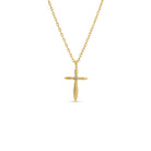 Petite Cross Necklace with Sparkling Cubic Zirconia Center - Splendid Iris