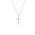 Petite Cross Necklace with Sparkling Cubic Zirconia Center - Splendid Iris