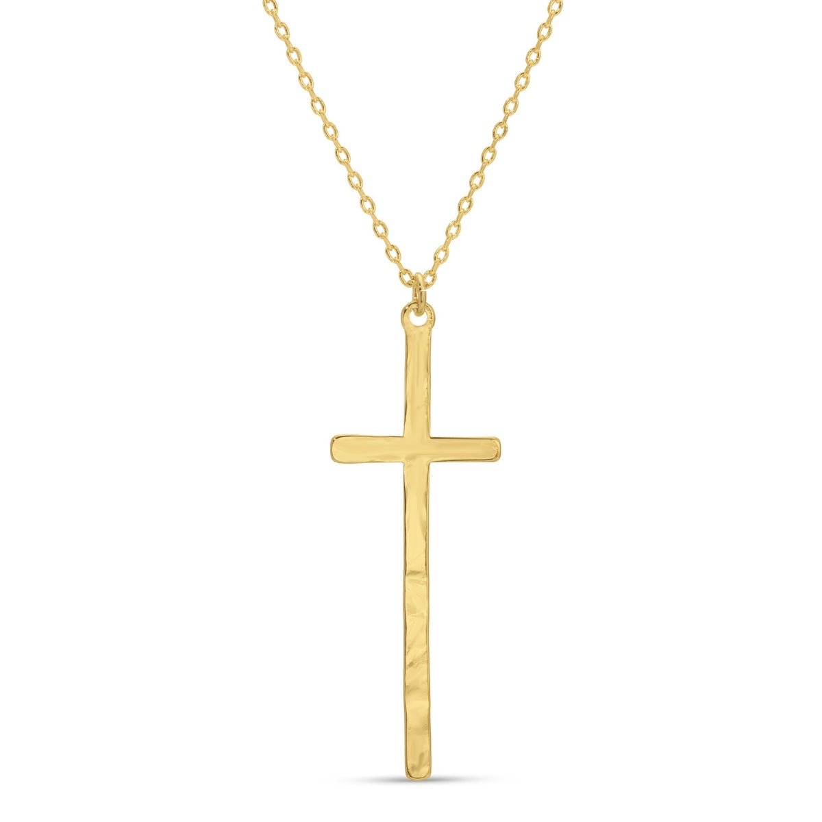 Gilded Slim Cross Pendant Necklace - Splendid Iris