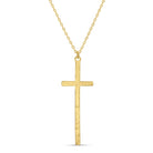 Gilded Slim Cross Pendant Necklace - Splendid Iris