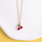 Delicate Cherry Necklace - Splendid Iris