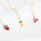 Delicate Strawberry Necklace - Splendid Iris