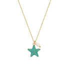 Starfish Pendant Necklace with Freshwater Pearl - Splendid Iris