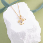 Sea Turtle Pendant Necklace with Freshwater Pearl - Splendid Iris
