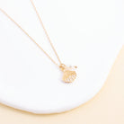 Scallop Shell Pendant Necklace with Freshwater Pearl - Splendid Iris