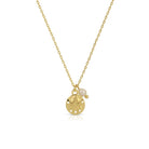 Sand Dollar Pendant Necklace with Freshwater Pearl - Splendid Iris