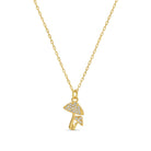 Pavé Mushroom Pendant Necklace - Splendid Iris