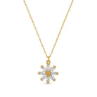 Cubic Zirconia Flower Pendant Necklace - Splendid Iris