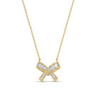 CZ Bow Pendant Necklace - Splendid Iris