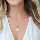 Front Toggle Cross Pendant Necklace - Splendid Iris