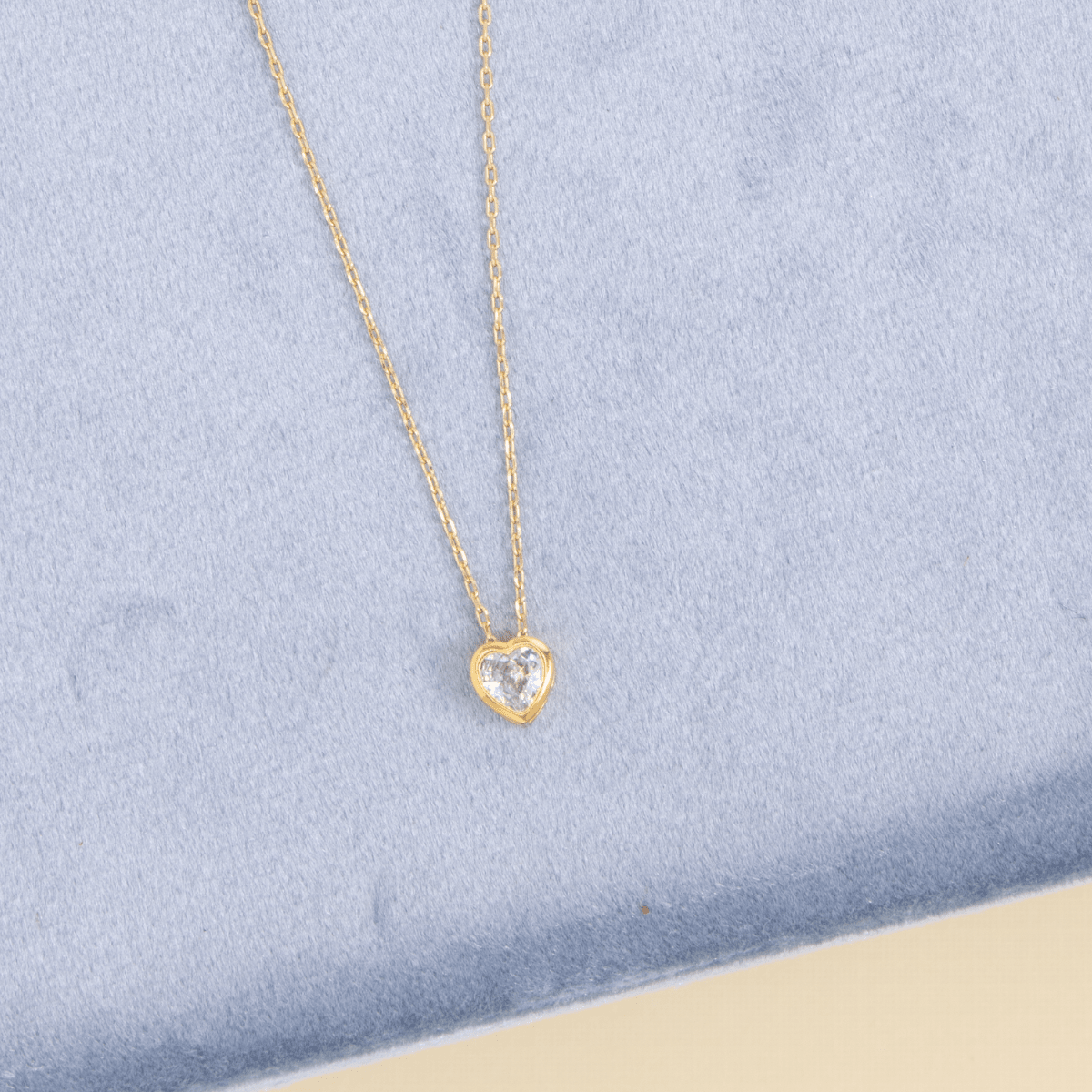 Ultra Delicate CZ Heart Pendant Necklace - Splendid Iris