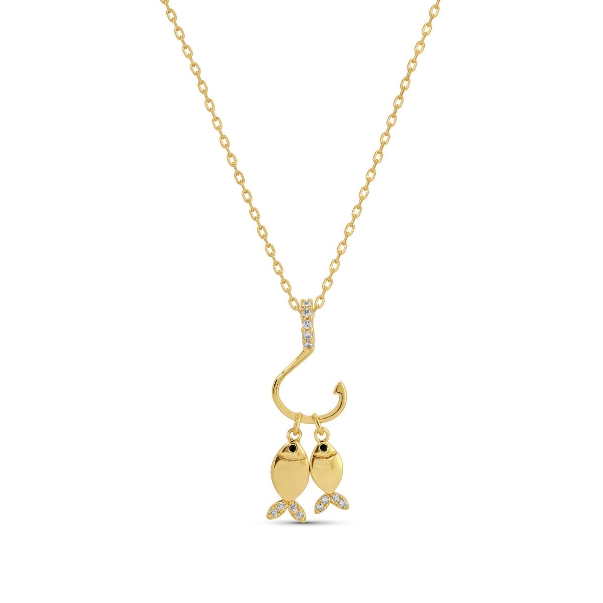 Hooked on You Fish Pendant Necklace - Splendid Iris