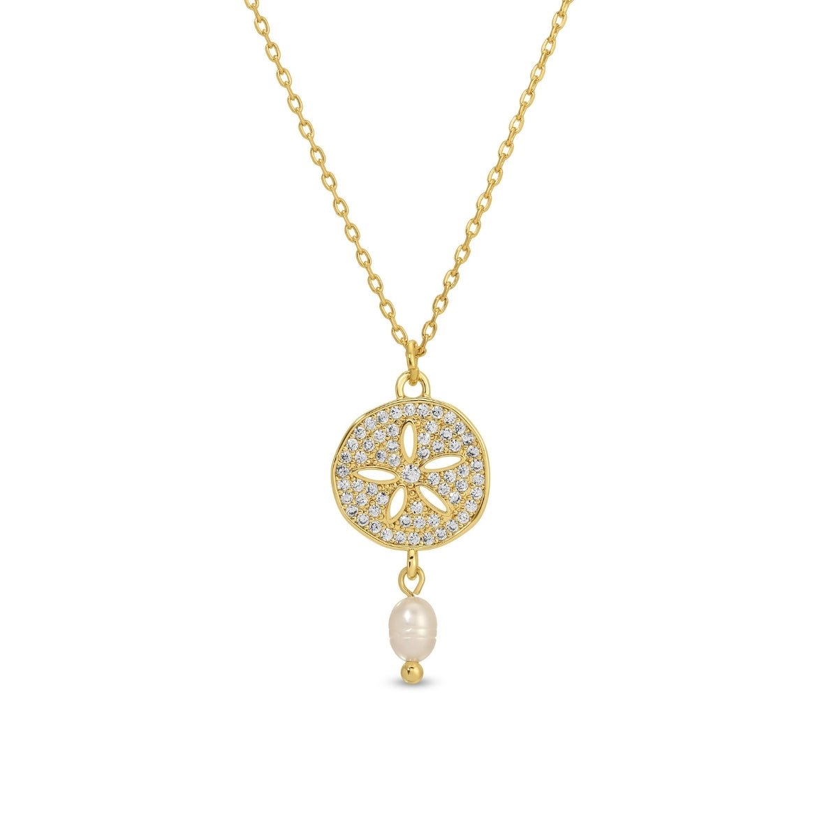 Sparkling Sand Dollar Pearl Necklace - Splendid Iris