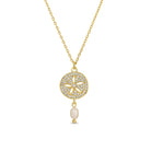 Sparkling Sand Dollar Pearl Necklace - Splendid Iris
