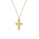 Floral Cross Pendant Necklace - Splendid Iris