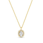 Timeless Oval Cubic Zirconia Halo Necklace - Splendid Iris