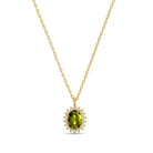 Timeless Oval Cubic Zirconia Halo Necklace - Splendid Iris