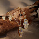 Pavé Hamsa Pendant with Evil Eye - Splendid Iris