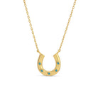 Horseshoe Pendant with Light Blue Accents - Splendid Iris