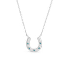Horseshoe Pendant with Light Blue Accents - Splendid Iris