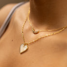 Luxe Heart Shell Pavé Necklace - Splendid Iris