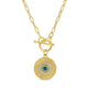Evil Eye Round Pendant with Toggle Closure - Splendid Iris