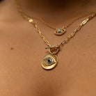 Evil Eye Round Pendant with Toggle Closure - Splendid Iris