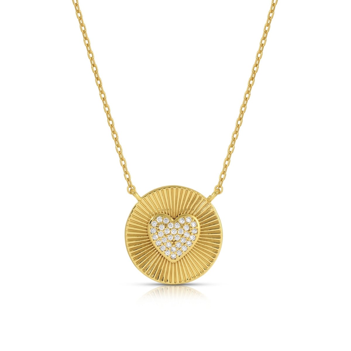 Cubic Zirconia Heart Burst Medallion - Splendid Iris
