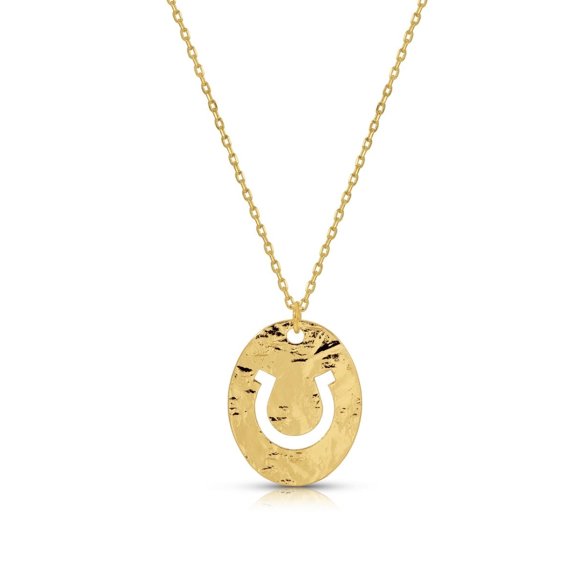 Gilded Horseshoe Cut-Out Necklace - Splendid Iris