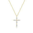 Classic Devotion: Delicate Cubic Zirconia Cross Necklace - Splendid Iris
