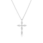 Classic Devotion: Delicate Cubic Zirconia Cross Necklace - Splendid Iris