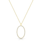 Delicate Oval Pendant with CZ Necklace - Splendid Iris