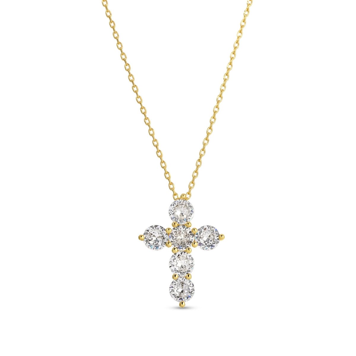 Bold in Faith CZ Cross Necklace - Splendid Iris